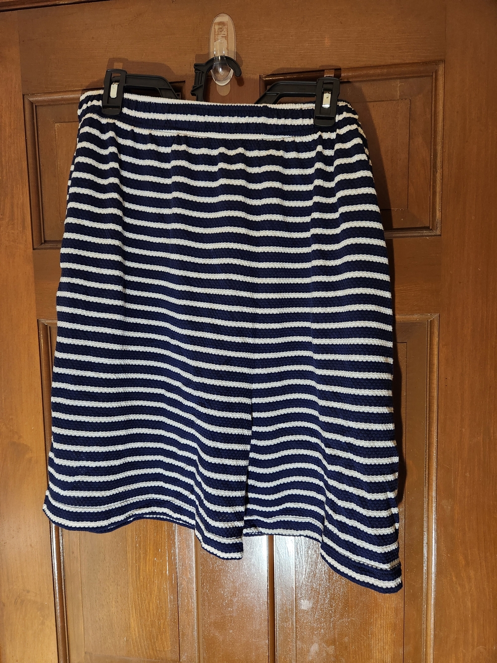 Needle & Thread Navy and White Striped A-Line Skirt